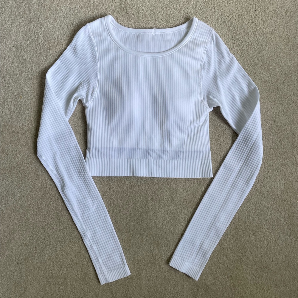 lululemon ebb to street cropped long sleeve top